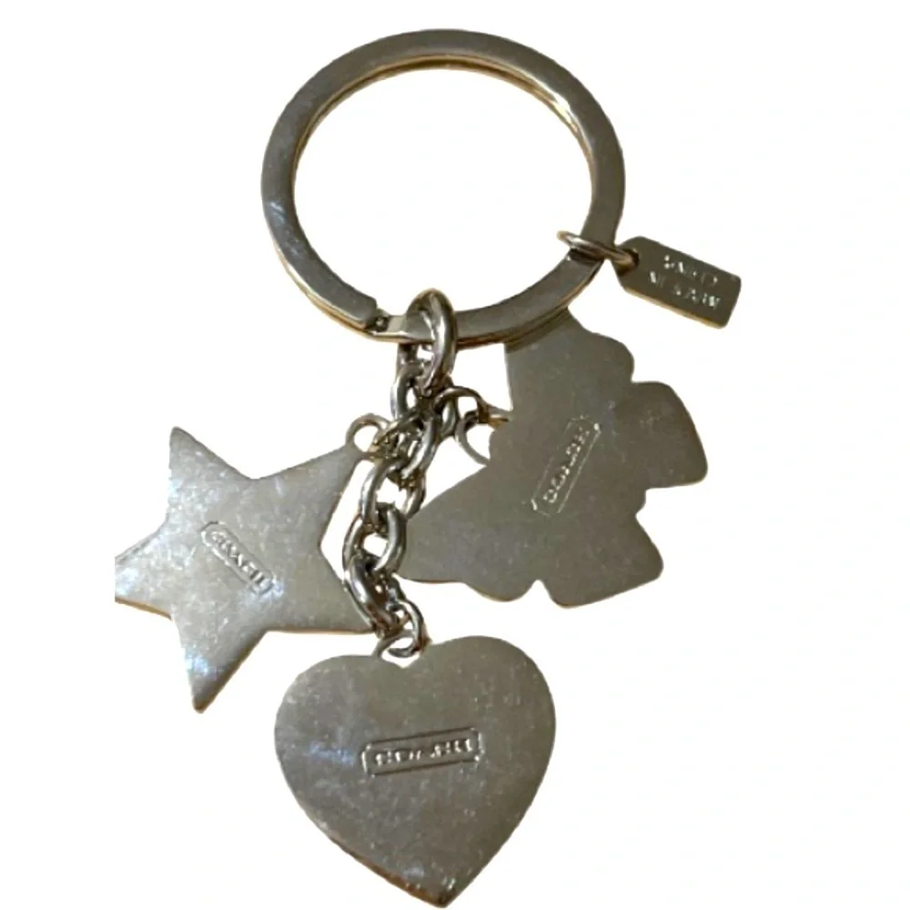 Coach Signature Butterfly Star Heart Mix Charm Keychain Key Ring Fob, NWOT